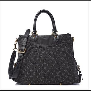 Authentic Louis Vuitton Black Denim Neo Cabby.